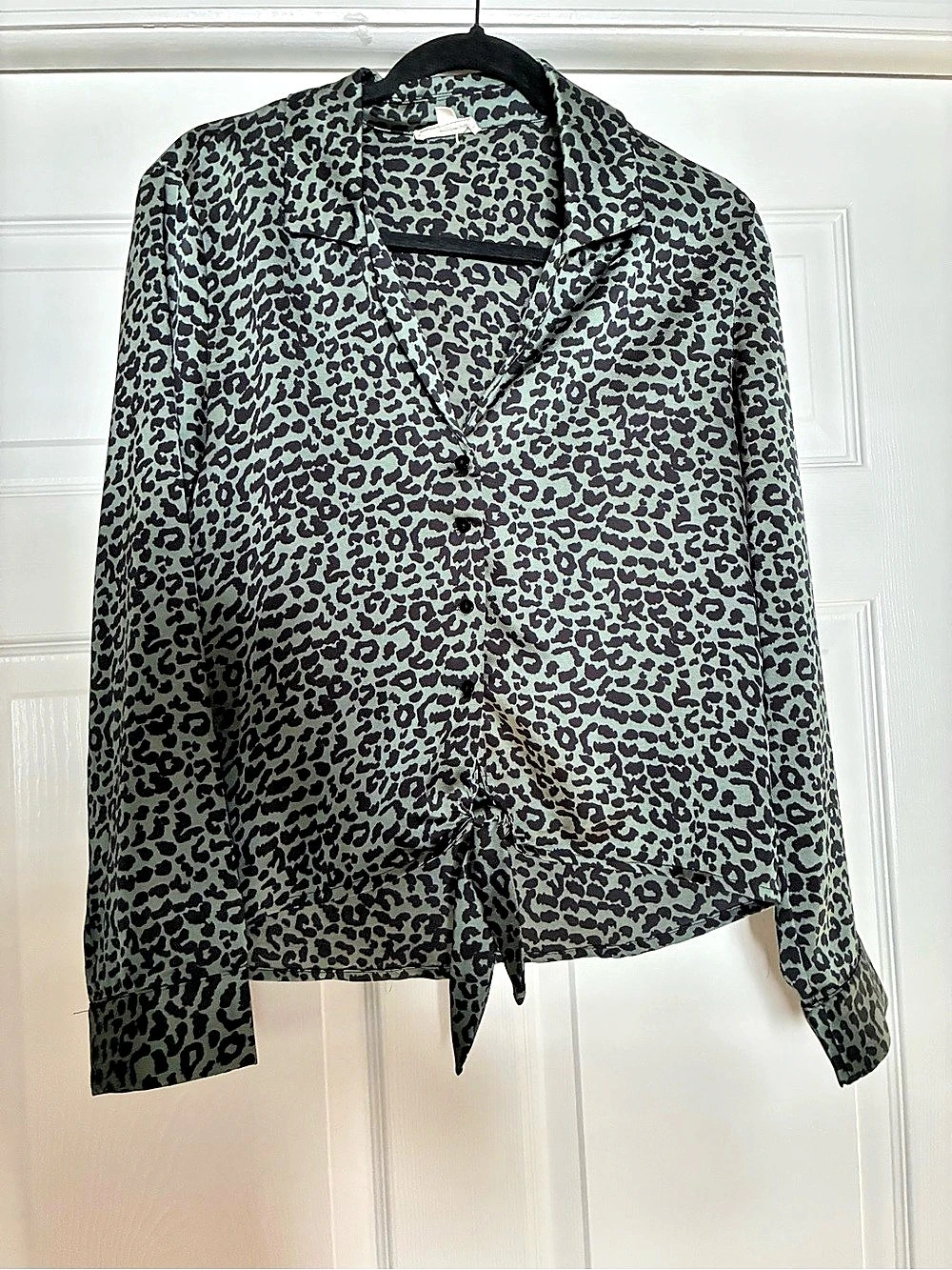 Cotton Candy Women's Green & Black Animal Print Blouse